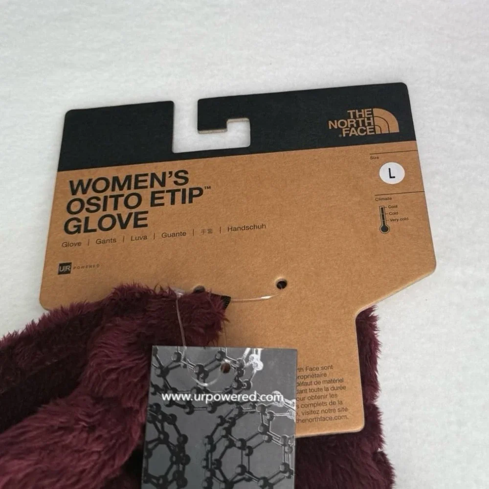 The North Face Osito Etip Gloves Regal Red L Touchscreen Fleece Winter NWT